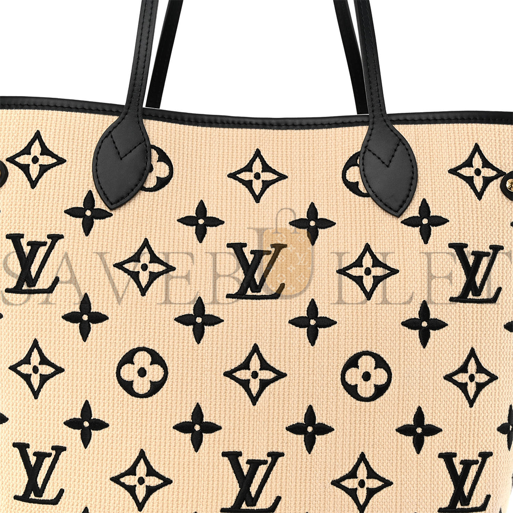 LOUIS VUITTON NEVERFULL MM BEIGE BLACK M22838 (31*28*14cm)